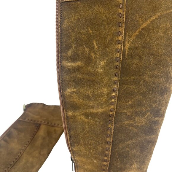 Adrienne Vittadini Leather Knee High Boots Womens Brown Size 6 M - Picture 4 of 10